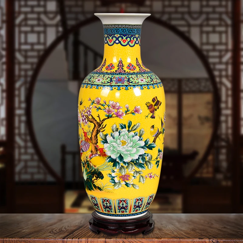 Античная эмалированная большая напольная ваза Jingdezhen керамика Европейский стиль
