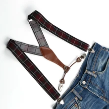 1 шт. мужские Регулируемые подтяжки эластичные Пристегивающиеся подтяжки унисекс клетчатые подтяжки взрослый Жених проверенный ремень для свадебной вечеринки BD630