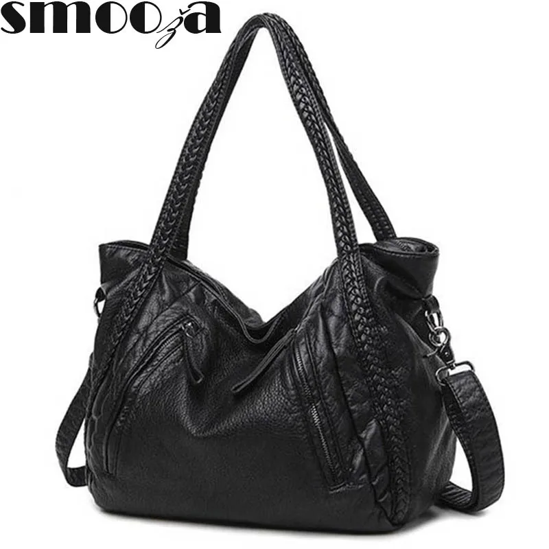 0 : Buy SMOOZA 2018 Large Soft Leather Bag Women Handbags Ladies Crossbody Bags For ...