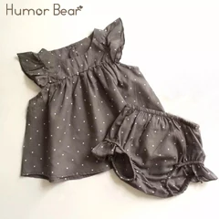 Humor Bear/одежда для малышей Рождественская Одежда для маленьких девочек Комбинезон с бантом, комплект одежды, комбинезон, шляпа, 2 предмета, милый комбинезон для маленьких девочек, Детский костюм