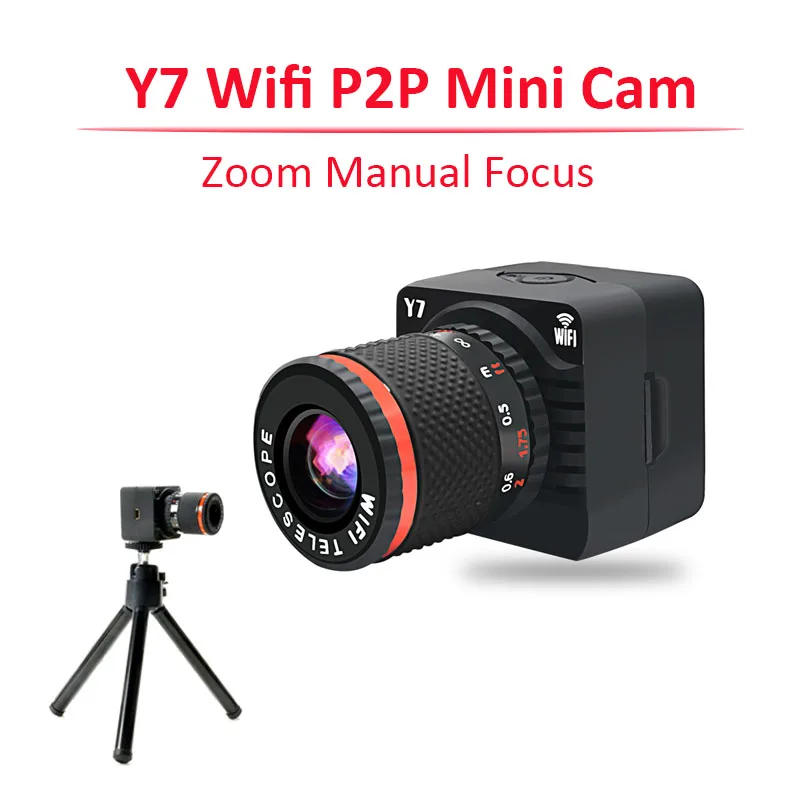 

New Mini Kamera Y7 Wifi P2P Zoom Camera HD 720P Micro Camera Espion Wireless APP Telescope 50X Zoom Manual Focus Camcorder Cam