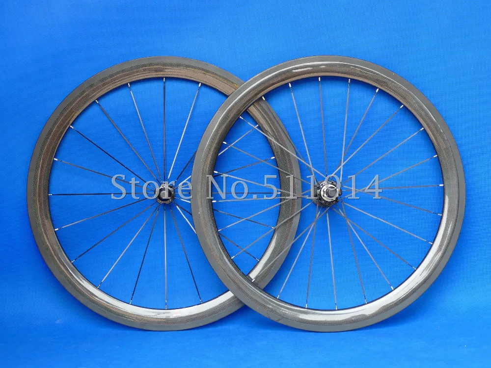 

Toray Carbon Fiber Clincher Wheelset 50mm Road Bike Bicycle Wheel Clincher Rims 20.5/23/25mm Width