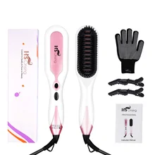 Керамическая расческа для волос быстрый выпрямитель для волос набор волос электрическая щетка расческа Утюги светодиодный дисплей Авто Расческа для прямых волос плоский Утюг