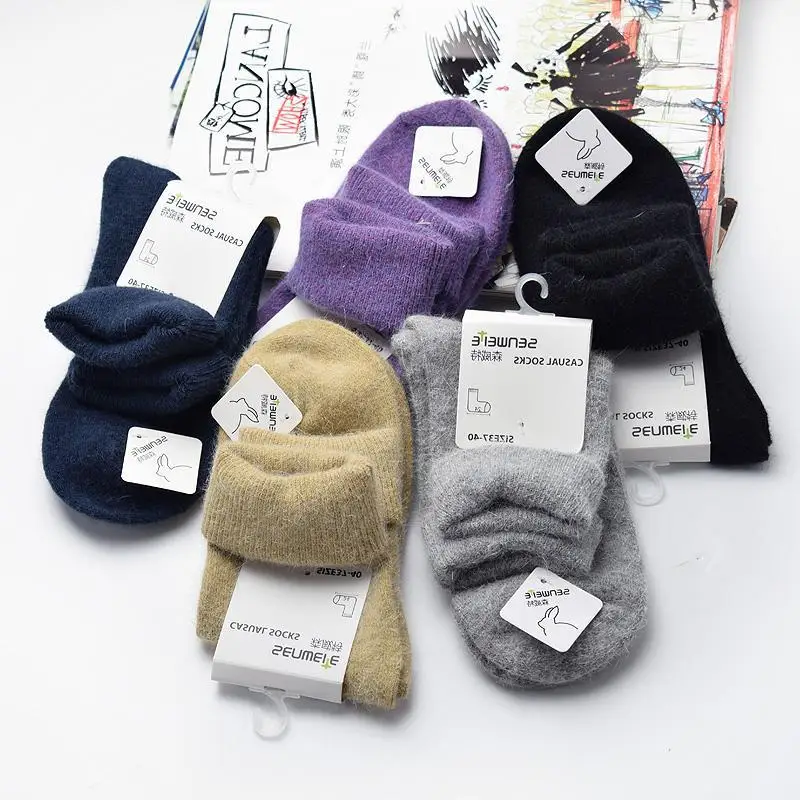 New High Quality Thick Angola Rabbit&Merino Wool Socks Women Winter Socks Women Female Socks Warm Socks For Women Big Size