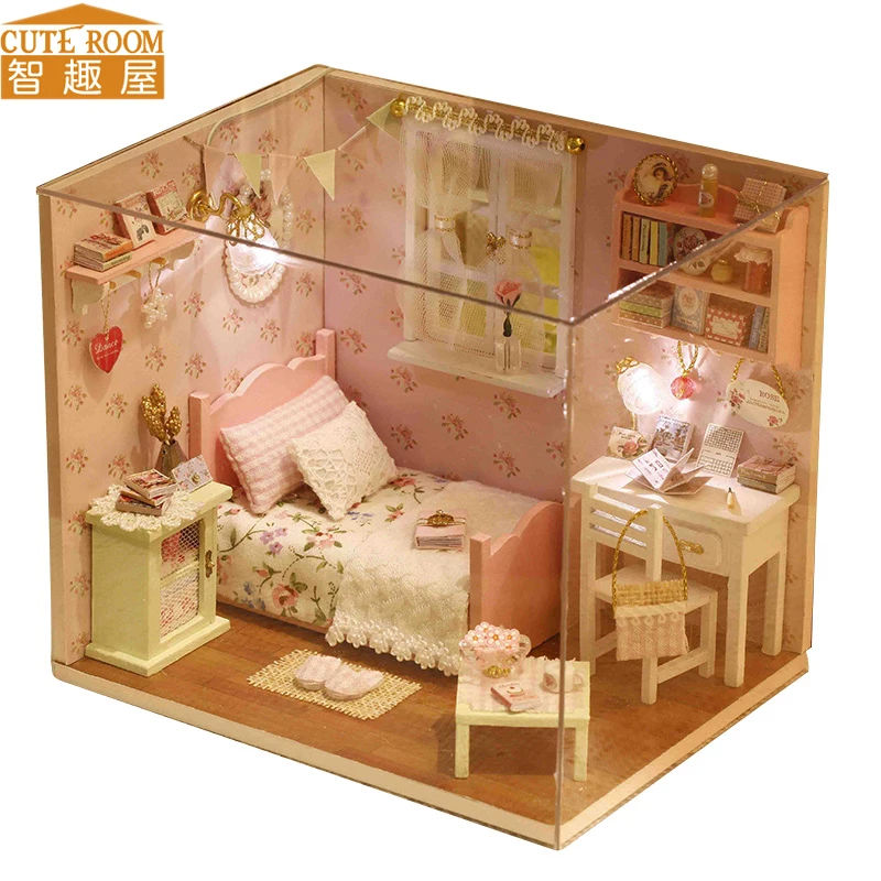 Cutebee DIY миниатюрный дом с мебелью модель строительные блоки funiture Casa De Boneca casitas en