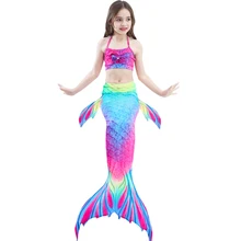 Детское бикини хвост русалки костюм купальник принцессы полный набор много-размер больше цветов моделирование купальники сексуальный танец плавание