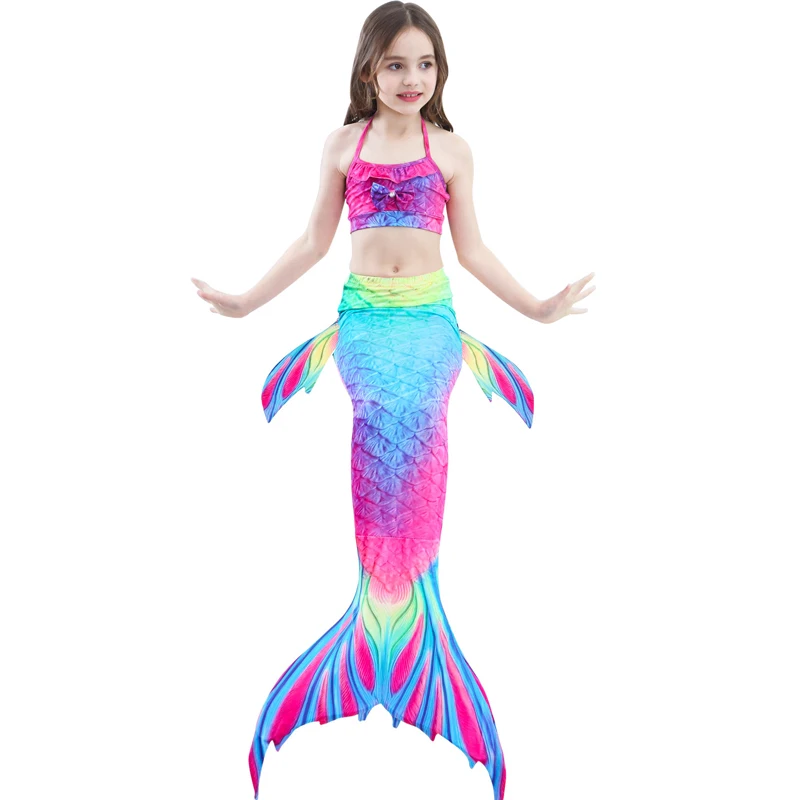 

Child Bikini Mermaid Tail Costume Princess Swimsuit Complete Set Multi-Size More Colors Simulation Swimwear Sexy Dance Swimming