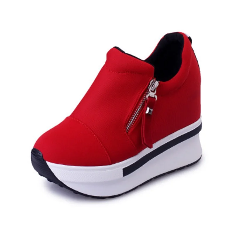 

2019 new thick-soled platform shoes invisible inside increased 10cm casual white shoes