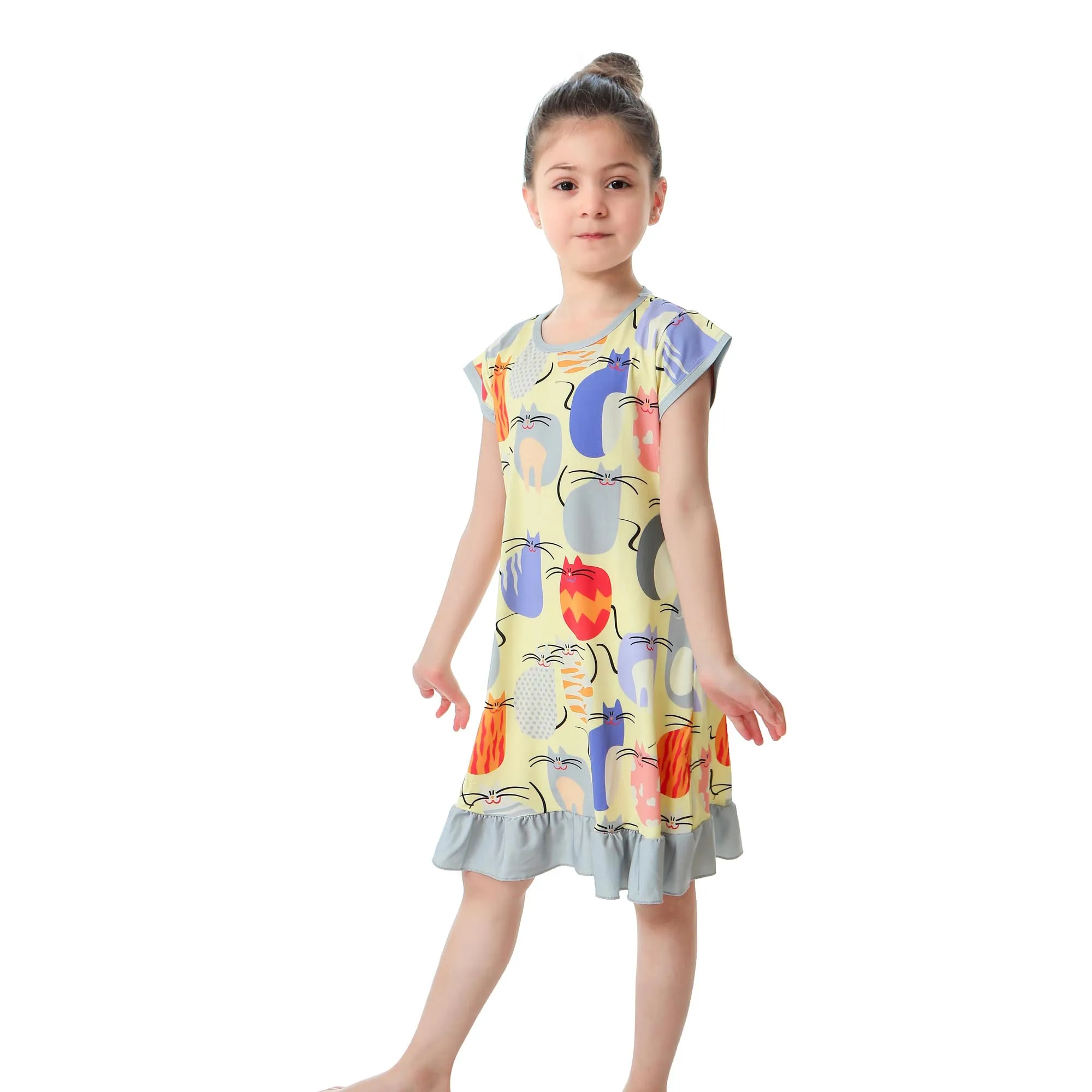 Sky Blue Girl Kids Cotton Printed Night Dress at Rs 550/set in New Delhi |  ID: 23155968655