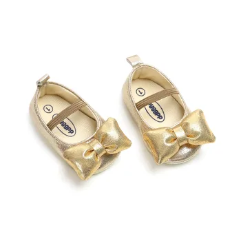 

2020 spring Autunmn New style PU leather bow pretty princess First Walkers Baby Girls Shoes solid color soft for party