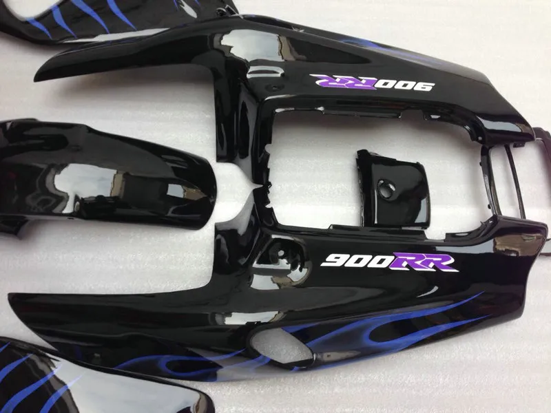 Набор обтекателей мотоцикла для HONDA CBR900RR 893 96 97 CBR 900RR 1996 1997 900 ABS Blue flames black