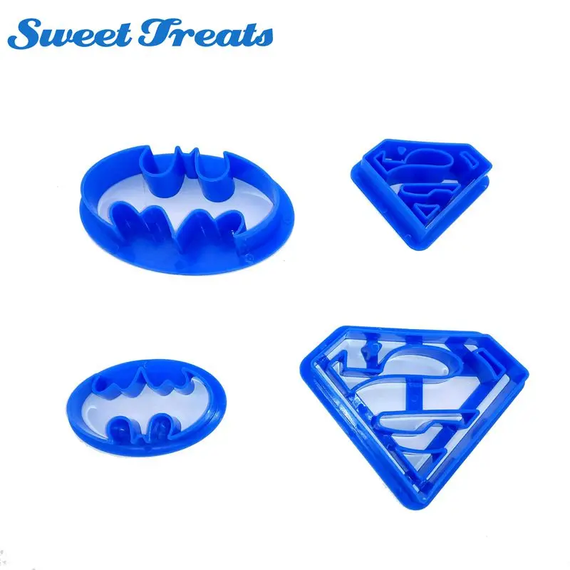 4 шт./Лот формы для выпечки Бэтмен Супермен|cookie cutter|sugar craftfondant cake decorating tools |