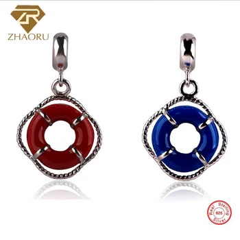 

Zhaoru 925 Sterling Silver Enamal Pendant Charm Fit Bracelet & Bangle & Necklace DIY Fine Jewelry Charm None Stone