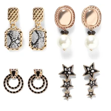 

JUJIA 4 designs statement earrings wholesale women za statement Earrings for women party crystal earring