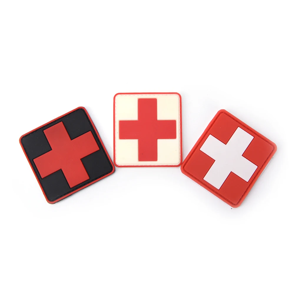 

3D PVC Rubber Red Cross Flag of Switzerland Swiss Cross Patch Medic Paramedic Tactical Army Morale Badge High Quality