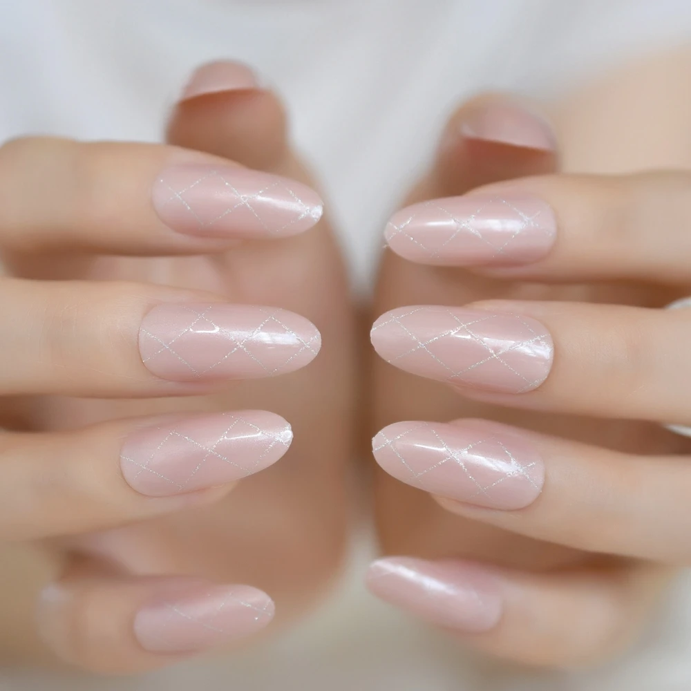 Nail spa salon pink browse Aliexpress.com : Buy 24Pcs Pink Nude Acrylic Nail Tips Checker Design