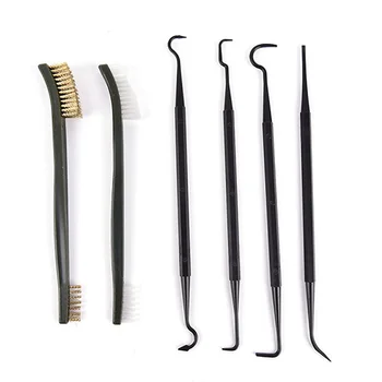 

6Pcs Double Ended Nylon Pick Set Portable Rifle Tube Cleaner Brush Hook Hunting Universal Gun Cleaning Tools