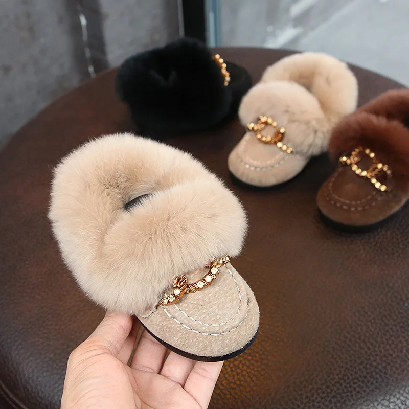 

POSH DREAM Winter Girls Daughter Winter Shoes for Baby Girls Cotton Warm Fur Cotton Boots Baby Girls Winter Snow Boots Shoes