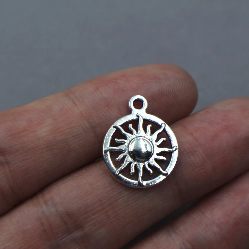 

15pcs Tibetan Silver Plated Sun Rune Charms for pendant necklace DIY 20*16*2mm