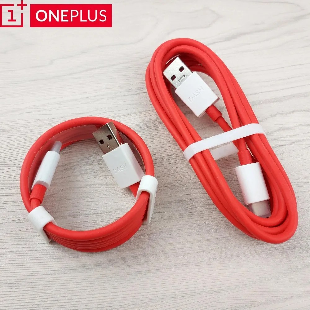 

Original Oneplus Dash Charger Cable 6T/6/5T/5/3T/3 smartphone usb type-c 4A quick fast Charge data line 100/200cm red round