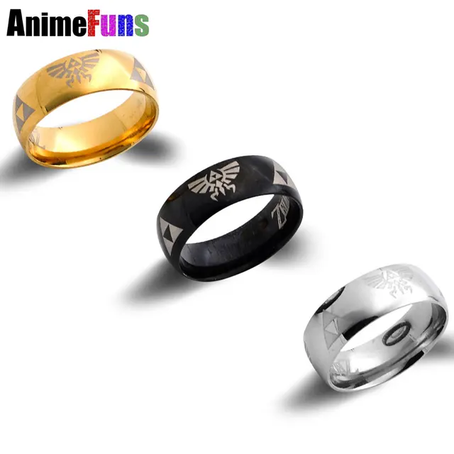hot sale legend of zelda ring shiny black mens tungsten carbide wedding ring for men woman - Zelda Wedding Ring hot sale legend of zelda ring shiny black mens tungsten carbide wedding ring for men woman - Zelda Wedding Ring