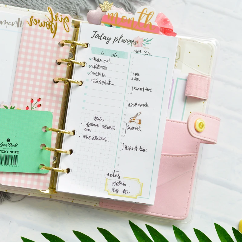 Lovedoki A5A6 планировщик Заправка для Filofax Dokibook спиральный блокнот с 6 отверстиями вкладыш дневник Внутренний сердечник школьные канцелярские принадлежности