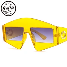 Sella, Новое поступление, модные, женские, мужские, уникальные, квадратные, цветные, прозрачная оправа, солнцезащитные очки, фирменный дизайн, полигональные очки