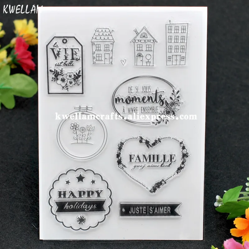 Us 272 9 Offfrench Famille A Vivre Ensemble Heart Scrapbook Diy Photo Cards Rubber Stamp Clear Stamp Transparent Stamp 11x16cm Kw7122244 In Stamps - 
