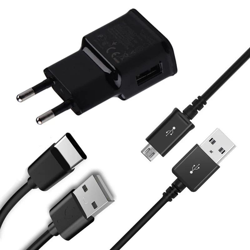 Для Samsung A50 A10 зарядное устройство для телефона 2A адаптер Micro USB C кабель передачи