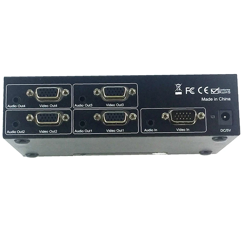 4-портовый VGA сплиттер 1X4 аудио и видеораспределитель 1 в 4 выход с блоком питания |