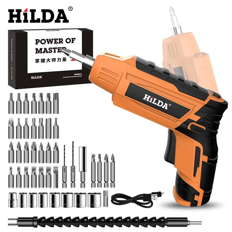 45pcs 4.2V Rechargeable Wireless Cordless Electric Screwdriver Drill Power Tool