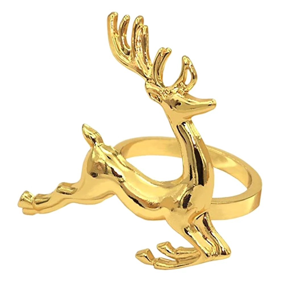 Zinc Alloy Elk Deer Design Napkin Rings Holders for Dinners Parties Dinner Table Decoration