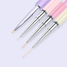 1 Pc Nagel Liner Zeichnung Pinsel 5mm-20mm mit Kappe Bunte Perle Griff UV Gel Malerei Stift nail art Werkzeuge Nägel Zubehör