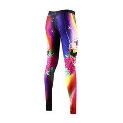Гайавате цветочный цифровые печатные разноцветные леггинсы Для женщин Весна Эластичные облегающие брюки для фитнеса K556