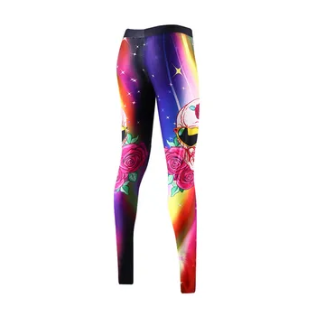 

Hiawatha Floral Digital Printed Multicolor Leggings Women Spring Elastic Skinny Fitness Pants K556