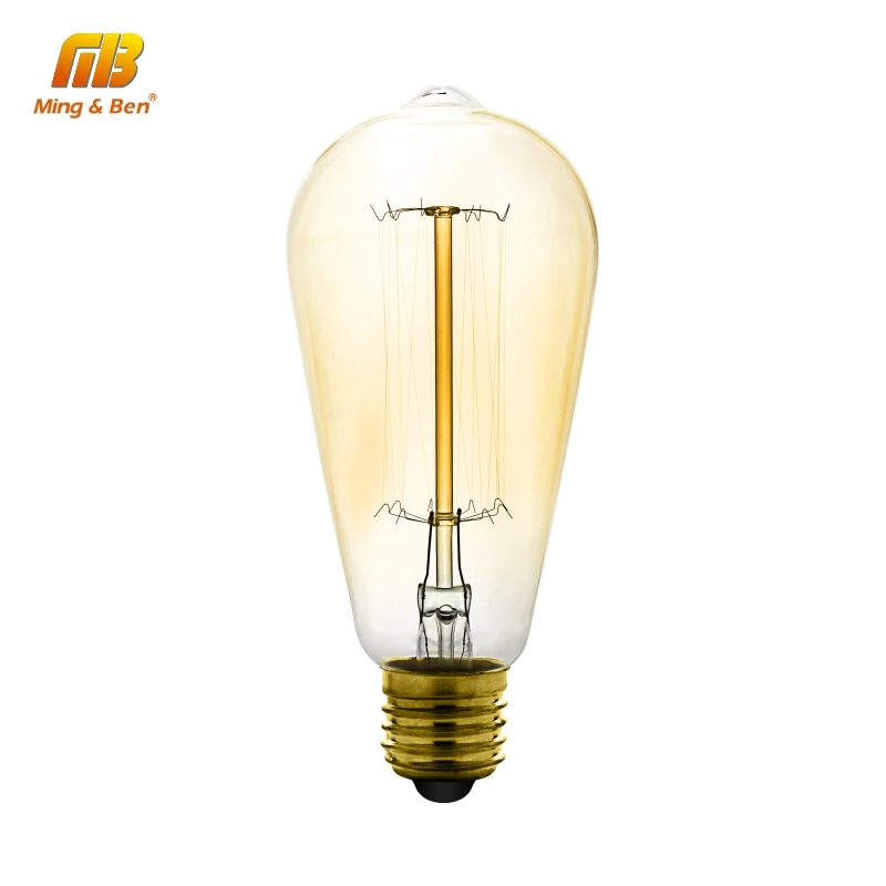 Марочные шарики Edison E27 E14 220 V ламп накаливания 25 W 40 W 60 W ST64 G95 T45 лампа накаливания Ретро Эдисон свет для подвесной светильник - изображение