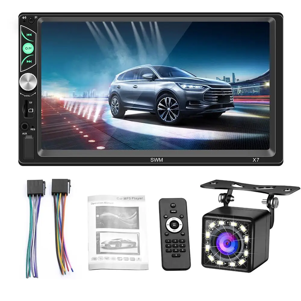 

2019 NEW 7 Inch Car Radio Player Autoradio 2 Din Auto MP5 Video Player with USB AUX Bluetooth RCA Mirror Link Reversing Camera