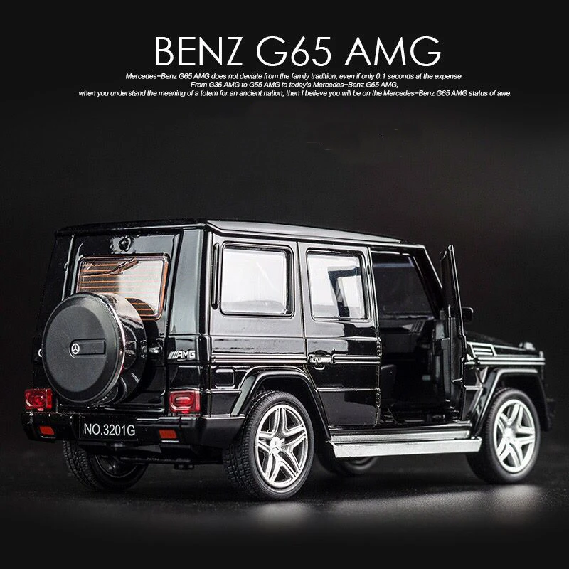 Benz G65 SUV Jeep AMG игрушечный автомобиль из сплава Модель автомобиля открывающийся звуковой светильник оттягивающийся 1:32 модель автомобиля подарок для мальчика игрушки для детей g53 g500