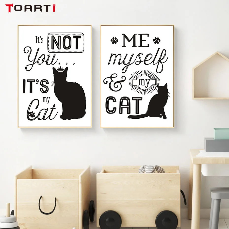 Black Cat Animals Canvas Painting  (4)