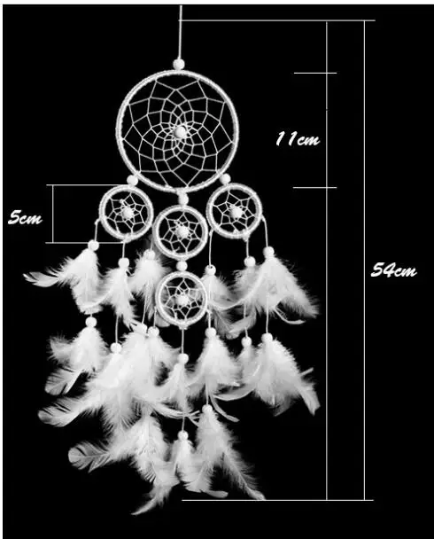 Ручной работы белый декоративный Ловец снов настенный Ловец снов перо ремесла детские вещи стены комнаты домашний декор колокольчики