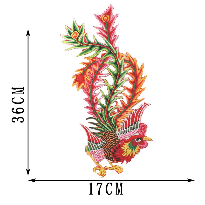 Одежда аксессуары Феникс вышитые кружева петух нашивка на одежду cheongsam горячего расплава цветок пар