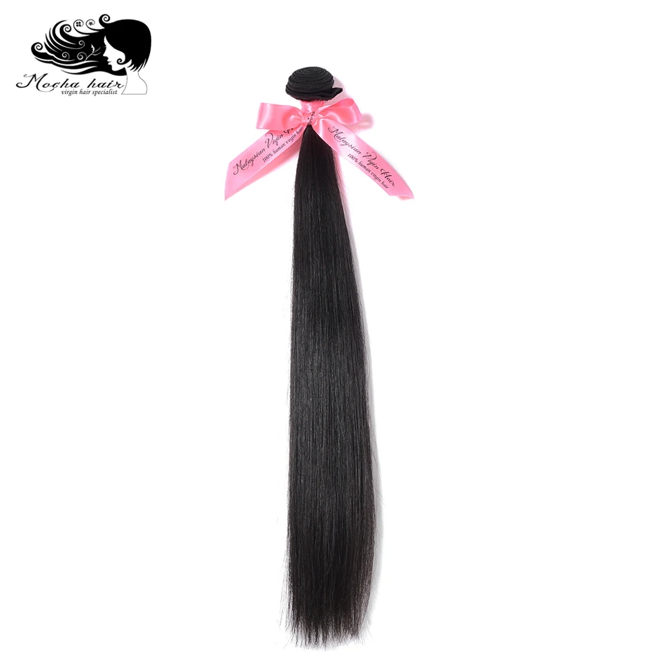 

Mocha Hair 10A Malaysia Virgin Straight Hair extension 8"-28" Nature Color 100% Unprocessed Human Hair Weaves