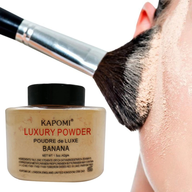 

Women Banana Loose Powder 1.5 Oz Whitening Oil Control Luxury Face Powder Foundation Beauty Makeup Highlighter Long Lasting