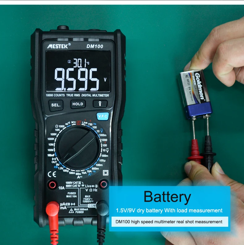 MESTEK Digital Multimeter Tester Capacitance Fast Speed DC DC 10000 Counts multimetro digital profissional Anti-burn Alarm DM100