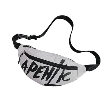 

Letter Pattren Waist Pack Unisex Solid Color Casual Travel Hiking Students Outdoor Sports Zipper Messenger Chest Waist Bags #LR2