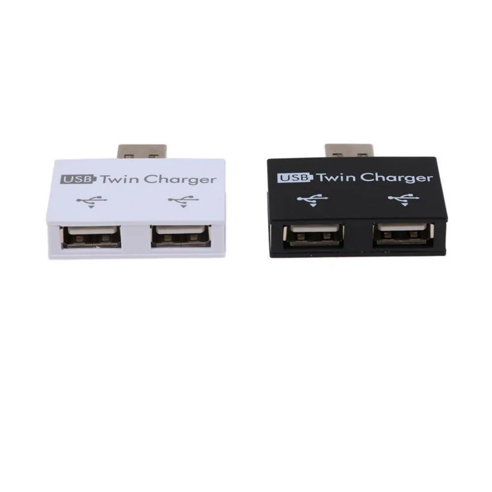 

USB 2.0 Male to Twin Charger Dual 2 Port USB Splitter Hub Adapter Converter
