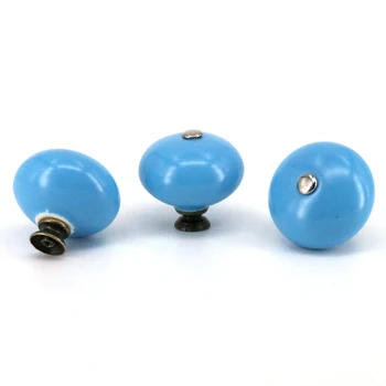 

4PCS Furniture Decor Knobs Blue Ball Drawer Pulls, Cupboard Cabinet Ceramic Porcelain Handles