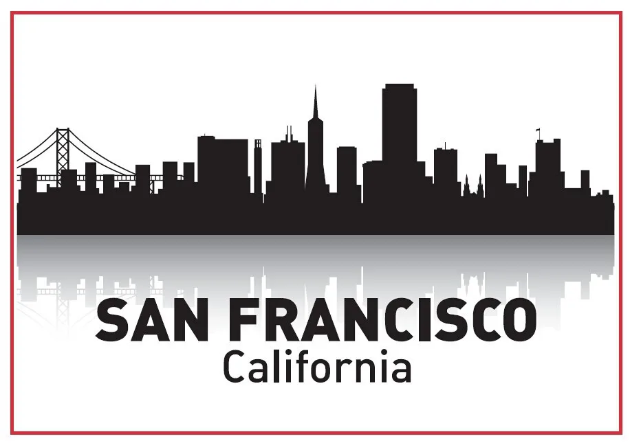 

Free Shipping 78*54*3mm California San Francisco Skyline Souvenir Fridge Magnets 20273