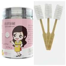 Портативная дорожная одноразовая зубная щетка для беременных женщин, хлопковая пряжа с деревянной ручкой, экологически чистый уход за полостью рта