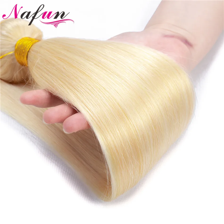 NAFUN малазийские прямые волосы пряди человеческие волосы для наращивания 8 до 28 дюймов не Реми волосы для плетения#613 блонд пряди